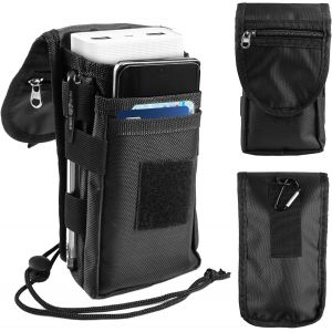 &Eacute;tui De Ceinture Pochette T&eacute;l&eacute;phone En Oxford Avec Clip Solide, Zip Et Cordon R&eacute;glable Portable Et Durable Multi-Fonctionnel Pour Phone, Cartes, Stylo Id&eacute;al Pour Travail, Sport Et Voyage (Noir) - Neuf