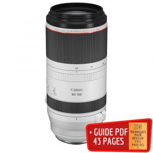 Canon RF 100-500mm f/4.5-7.1L IS USM + Guide PDF ""20 TECHNIQUES POUR R&Eacute;USSIR VOS PHOTOS - Neuf