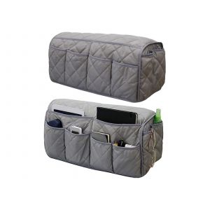 Sac De Rangement Pour Accoudoir De Canap&eacute; Inclinable - Gris - Lot De 2 - Neuf