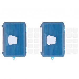 Boite A Appats A Insertion Simple Couche, 2 Pieces, Etui De Rangement Pour Leurres, Accessoires De Peche En Abs, Bleu - Neuf