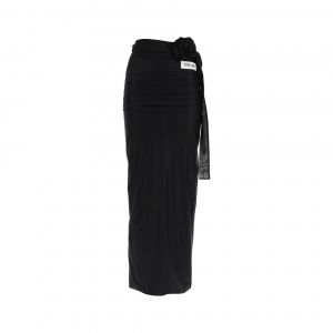Jupe Maxi En Jersey Stretch Noir Avec Appliqué Floral Dolce & Gabbana - Neuf