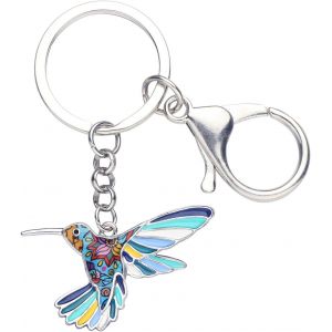 Kal-Porte-Cl&eacute;s Colibri Volant En Alliage De Zinc &Eacute;maill&eacute; Strass Oiseaux Bijoux Cadeaux Pour Femmes Filles Porte-Monnaie Clef - Neuf