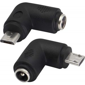 90 Degr&eacute;s Dc5.5X2.1Mm Vers Micro Usb 5V Dc Connecteur De Charge D'Alimentation Pour T&eacute;l&eacute;phone Portable,Tablette, Mp3 Et Appareil Micro Usb(2Pack-Micro)[CHA8221832] - Neuf