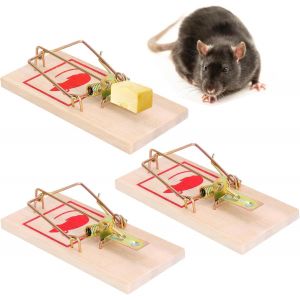 ASFASFq-3 Pièces Piege a Souris, Tapetteà Souris Bois, Mouse Trap, Tapetteà Rat Majeur, Tapetteà Rat Mouse Traps pour Cuisine, Jardin, Cour, Buanderie - Neuf