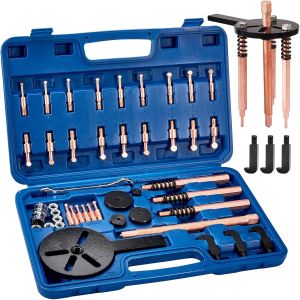MEVRONISSHOP-38-in-1 Kit Extracteur de Roulement Interieur Exterieur, Arrache Roulement &agrave; Trois Bras en Acier Rouge, Outil Roulement a Bille, Extracteurs et S&eacute;parateurs avec Crochet de Traction - Neuf