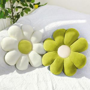 Lot De 2 Coussins De Sol,Fleurs,Tatami,Décoratifs,Mignons Pour Chambre À Coucher,Voiture,Chambre D'enfant,Canapé,Chaise,Chambre (Vert + Blanc,38 Cm) - Neuf