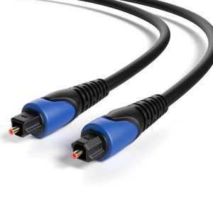 Câble Optique Toslink De 5 M-Câble Numérique Toslink-Contacts Plaqués Or-Conducteur À Fibre Optique Lwl-Compatible Avec Barre De Son,Home Cinéma,Tv,Ps4,Etc. - Neuf