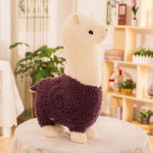 Peluche chameau de 46 cm, jouet poupée alpaga-Violet - Neuf
