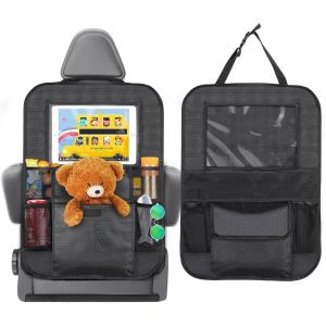 Eryi-Organisateur De Voiture, Enfant Facile À Entretenir, Arrière Support Pour Tablette Transparent, Protection Siege Voiture Enfant, Noire Grille - Neuf