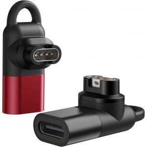 Kalanka-Adaptateur Usb C Vers Garmin 2-Pack, Connecteur Câble Chargeur Type C À 90 Degrés Transfert De Données Compatible Avec Garmin Fenix 7/7s/7x/6/6s/6x/5/5s/5x/Forerunner 245/255, Noir + Rouge - Neuf