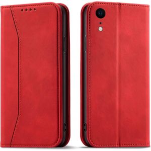 Maa-Coque Pour Iphone Xr (6,1 Pouces), Pu Cuir Portefeuille Housse Magnétique Flip Pochette Étui À Rabat Case Avec Antichoc Tpu Housse [Emplacements Cartes] [Fonction Support] (Rouge) - Neuf