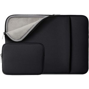 SJZG-Rainyear Housse Pour Ordinateur Portable 15,6 Pouces Doublure Moelleuse Couverture De Transport Avec Pochette Pour Accessoires, Compatible Avec Chromebook Notebook Ultrabook 15,6 Pouces(Noir) - Neuf