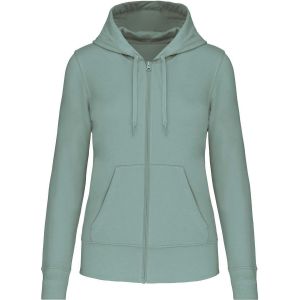 Sweat &Agrave; Capuche Zipp&eacute; &Eacute;coresponsable - Femme - K4031 - Vert Amande - Neuf