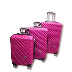 Set de 3 valises ABS " Umberto Ravelli " - Fuchsia - Neuf