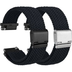 Kal-2 Paquets Bracelets Montre En Nylon Tressé Pour Homme Et Femme, Libération Rapide, Compatible Cosse De Montre 18mm 20mm 22mm 24mm - Neuf