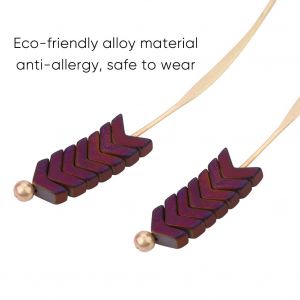 1 Paire De Boucles D'oreilles Creatives En Alliage Pour Femmes, Clous D'oreilles En Forme De Fleche, Decoration Violette - Neuf