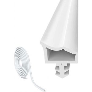 Joint de Porte Caoutchouc Contre 10M, Bruit et la Poussière Joint de Porte,Largeur de Rainure 4mm Profondeur Rainure 7mm Pliage Rainure 12mm (Blanc) - Neuf