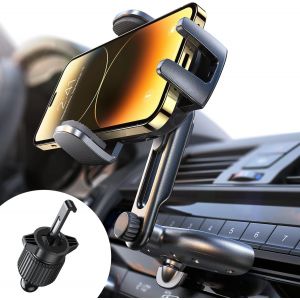 Support Telephone Voiture Cd, [2 En 1] Porte T&eacute;l&eacute;phone Voiture Rotatif &Agrave; 360 Degr&eacute;s Pour Grille D'a&eacute;ration De Voiture Support Gps Voiture Compatible Avec Iphone, Samsung, Huawei, Xiaomi - Neuf