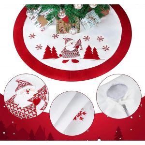 Jupe de sapin de No&euml;l ronde, housse de sapin, protection pour aiguilles de sapin blanche - Neuf