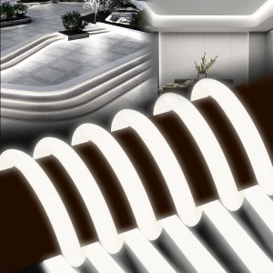 Tzf-Ruban Led N&eacute;on Exterieur 2m Lumineuse 360&ordm; Rond 220v Led Lumi&egrave;re De Bande Strip Ip65 Lampe De Flexible Etanche Int&eacute;rieure, Inclus Adaptateur Secteur, Pour Chambre,Cuisine (Blanc) - Neuf