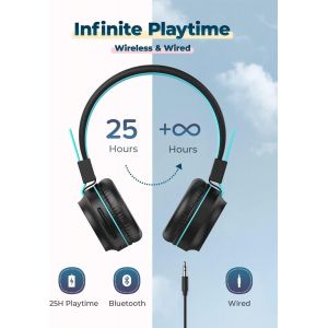 Kids Ecouteurs Bluetooth, Ecouteurs Pour Les Enfants Avec Lumi&egrave;res Color&eacute;es Avec Micro, Contr&ocirc;le Du Volume, Pliables, &Eacute;couteurs Pour Enfants Sur Oreille Pour Ecole - Neuf