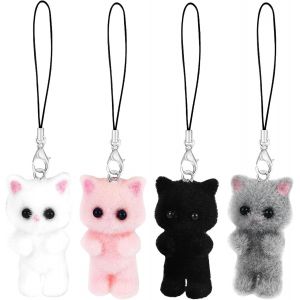 KAL-Lot De 4 Pendentifs Esth&eacute;tiques Pour T&eacute;l&eacute;phone Portable Y2K - Joli Porte-Cl&eacute;s - Motif Carpe Ko&iuml; - Pour Sac De T&eacute;l&eacute;phone Portable - Porte-Cl&eacute;s - Neuf