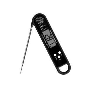 KAL-Termometre Cuiso,Thermometre Cuisson Lecture Instantané,3S Lecture Instantané Thermometre Cuisson,Sonde Pliable Adaptée Aux Viandes, Barbecues,Pâtisseries,Boissons(Noir) - Neuf
