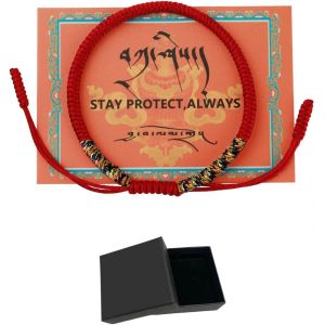 Kalsw-Bracelet Rouge,Bracelet En Tissu Rouge Kabbale,Protection Bébé,Hommes,Femmes,Bracelet Porte-Bonheur Tibétain Rouge Fait Main,Bracelet Porte-Bonheur Bouddhiste,Bracelet Tissé (Rouge 001) - Neuf