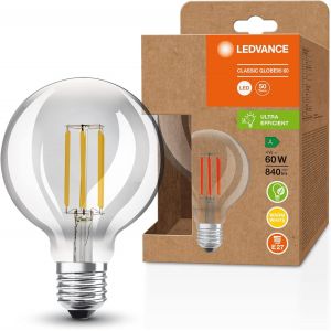 Sjzg-Lampe À Économie D'énergie À Led, Globe À Filament, E27, Blanc Chaud (3000k), 4 Watts, Remplace Une Ampoule De 60w, Très Efficace Et Économe En Énergie, Pack De 1 - Neuf