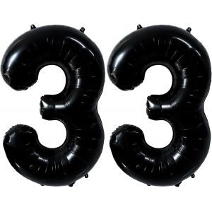 Ballon Noir En Forme De Chiffre 101 Cm Ballon Noir Pour 33Ème Anniversaire Décoration De Fête D'Anniversaire 33 Ans Ballon Géant À L'Hélium Décoration De Fête De Mariage Anniversaire Numéro 33 - Neuf