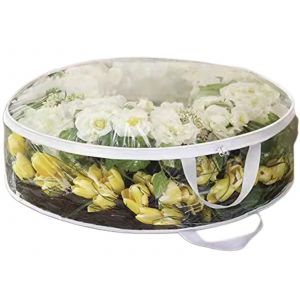 Sac de rangement rond de 61 cm pour couronne de No&euml;l, avec poign&eacute;e et fermeture &eacute;clair - Neuf