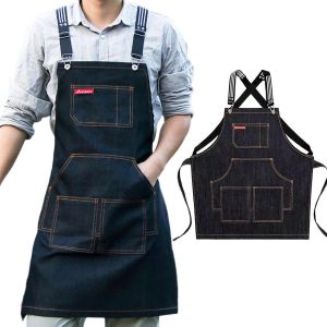 Ulteronixshop-Tablier jean avec poches tablier de cuisine en jean r&eacute;glable pour hommes et femmes cuisine, jardin et salle &agrave; manger - Neuf