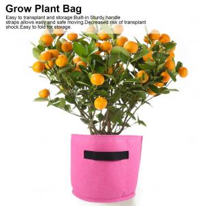 HJLIAN Sac de culture epais et aere de 5 gallons avec poignees pour pepiniere, rose - Neuf