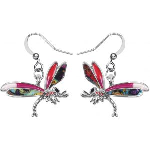 Kal-Mignon Émail Boucles D'oreilles Femme Libelula Animaux Bijoux Printemps Été Charms, M, Alliage De Zinc Émaillé, Pas De Gemme - Neuf