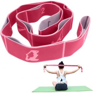 1pcs Sangle De Yoga,Bande Elastique Musculation,Bande D'&eacute;tirement De Yoga, Bande De Fitness,Elastic Band Fitness Avec 9 Boucles,Bande De Gymnastique Hautement &Eacute;lastique,Am&eacute;liorant Du Yoga - Neuf