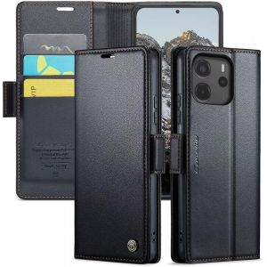 Kal-Coque Pour Xiaomi Redmi Note 14 4g+ 2 Pi&egrave;ces Verre Tremp&eacute;,Antivol,Prend En Charge Le Chargement Sans Fil, Pochette Fermeture Magn&eacute;tique Flip Case- Noir - Neuf