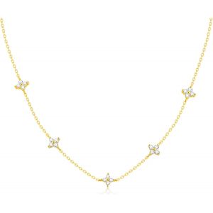 Collier Acier Inoxydable Femme Bijoux - Collier Ras De Cou Femme 18k Plaqu&eacute; Or Bijoux, Pendentif C?ur Papillon Tr&egrave;fle, Cadeau Anniversaire Mariage - Neuf