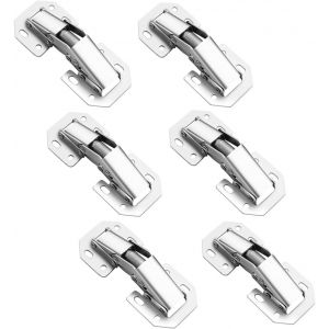 6 Pcs Charni&egrave;re d'armoire avec vis, 3in charni&egrave;re de fermeture silencieuse, charni&egrave;re &agrave; 90 degr&eacute;s pour armoire de cuisine, porte d'armoire (3 in No hydraulic pressure) - Neuf
