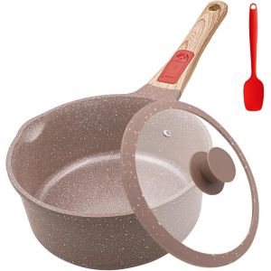 Subzonal-Casserole En C&eacute;ramique 20 Cm Avec Couvercle, 2.5l Rev&ecirc;tement Anti-Adh&eacute;sif En C&eacute;ramique Casserole Avec Poign&eacute;e Amovible, Convient Pour Tous Les Types De Feux, Sans Ptfe Et Pfoa- Marron - Neuf