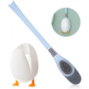 Kgabery-Diving Duck Brosse Toilettes Wc En Silicone Avec Support-Manche Long,Montage Mural/Au Sol-Balayette Pour Salle De Bain (Bleu) - Neuf