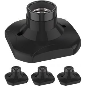 Kal-4 Pièces Plafonnier/Douille De Lampe Elektra, Porcelaine, Noir, 1x E27 Max. 60w - Neuf