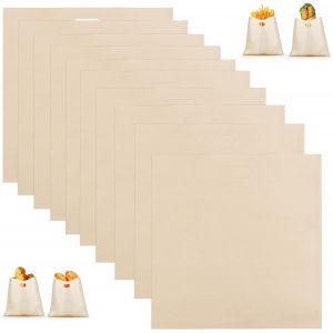 10PCS Sacs &agrave; Toast, Sacs Grille-Pain en T&eacute;flon, Sac Grille-Pain s, Sac pour Toaster, pour Croque Monsieur, Sandwich, Muffins Anglais, Fromage, Pizza - Neuf