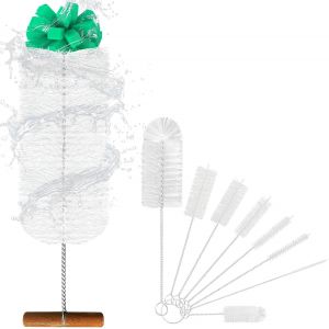 Lot de 9 goupilles &agrave; bouteilles,nettoyeurs de bouteilles,brosse &agrave; verres,brosse de nettoyage &agrave; long manche,brosse &agrave; paille,1 brosse de nettoyage longue et 8 brosses &agrave; tuyau,pour carafe - Neuf