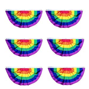 Pride Pliss&eacute; Fan Drapeau Arc-En-Ciel Nid D'ange 1,5x3 Pi Banni&egrave;re Gay D&eacute;corations Party Supplies Lgbt 6 Pi&egrave;ces - Neuf