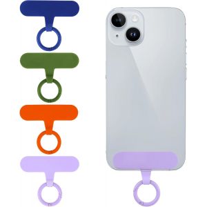 KAL-Lot De 4 Cha&icirc;nes Universelles Pour T&eacute;l&eacute;phone Portable -En Tpu -6 X 1,6 Cm -Anti-Perte -Avec Anneau En M&eacute;tal -Anti-Perte -Ultra Fines - Neuf