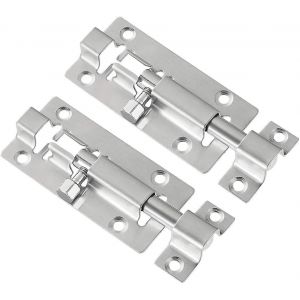 Verrou &agrave; canon de 3 pouces en acier inoxydable - Lot de 2 am&eacute;liorations pour loquet coulissant - Neuf