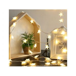 Guirlande Lumineuse &Agrave; 100 Led En Forme D'&eacute;toile, Aliment&eacute;e Par Piles, 10 M, Blanc Chaud Multicolore - Neuf