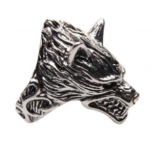 Bague Personnalisee En Alliage Avec Tete De Loup Pour Homme, Accessoire De Bijouterie De Style Retro (19 Mm) - Neuf