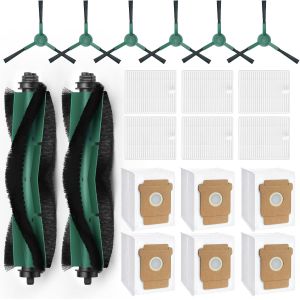 20 Pieces Pieces de Rechange pour Aspirateur Robot iRobot Roomba, 2 Brosses Rouleau, 6 Brosses Laterales, 6 Filtres HEPA, 6 Sacs a Poussiere - Neuf