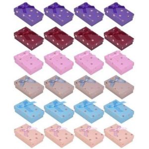 Jexnovashop-24 Pi&egrave;ces N?ud Bijoux Bo&icirc;te Cadeau, Petite Bo&icirc;tes-Cadeaux, Bo&icirc;te &Agrave; Bijoux En Carton Avec Rempli, Coffrets Cadeaux Bague, Bo&icirc;te D'emballage De Bijoux Pour Collier Boucles Bague D'oreilles - Neuf